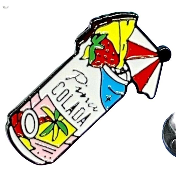 Pina Colada Cocktail Lapel Pin Umbrella Drink Food Pin Brooch Badge Accessories - Picture 1 of 7